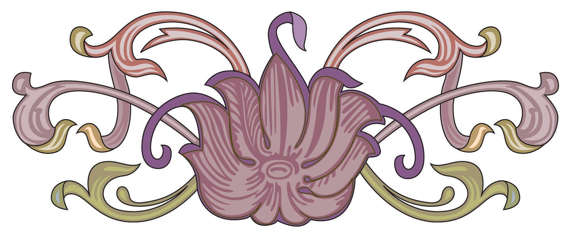 Clásico floral caligráfico floral viñeta Desplazarse rincones ornamental diseño elementos negro y color conjunto aislado ilustración vector