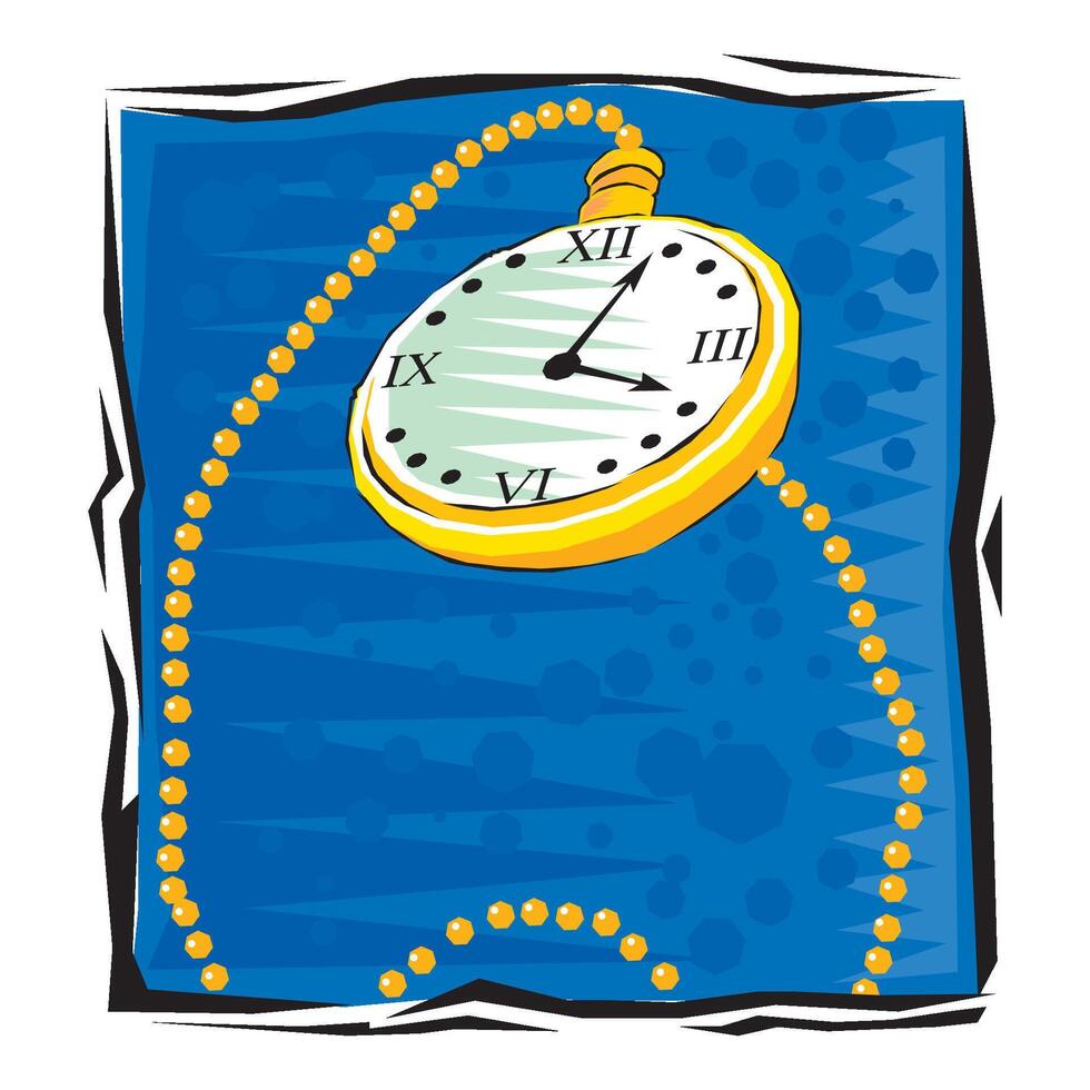 Clip Art of Businessman wrist watch isolated on a blue background vector