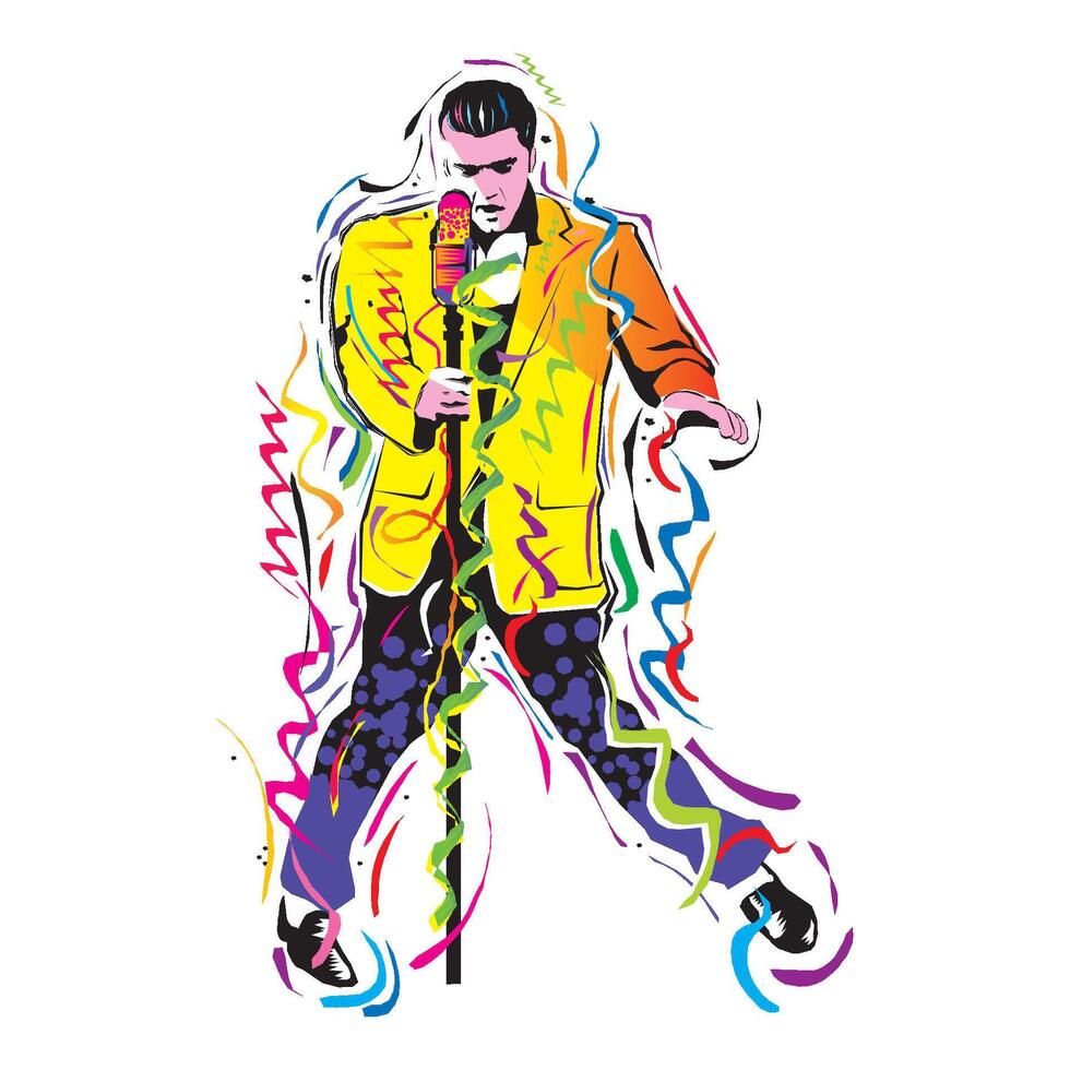 abstract Clip Art of Singer character set vector