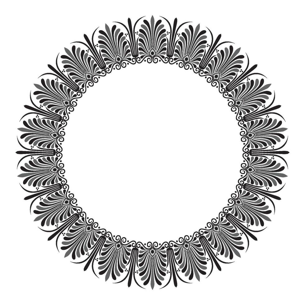 Islamic round floral frame, ornament in oriental style. vector