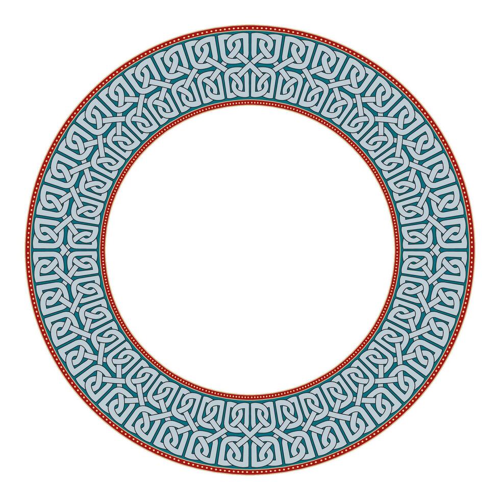 Islamic round floral frame, ornament in oriental style. vector