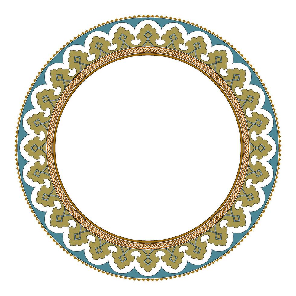 Islamic round floral frame, ornament in oriental style. vector