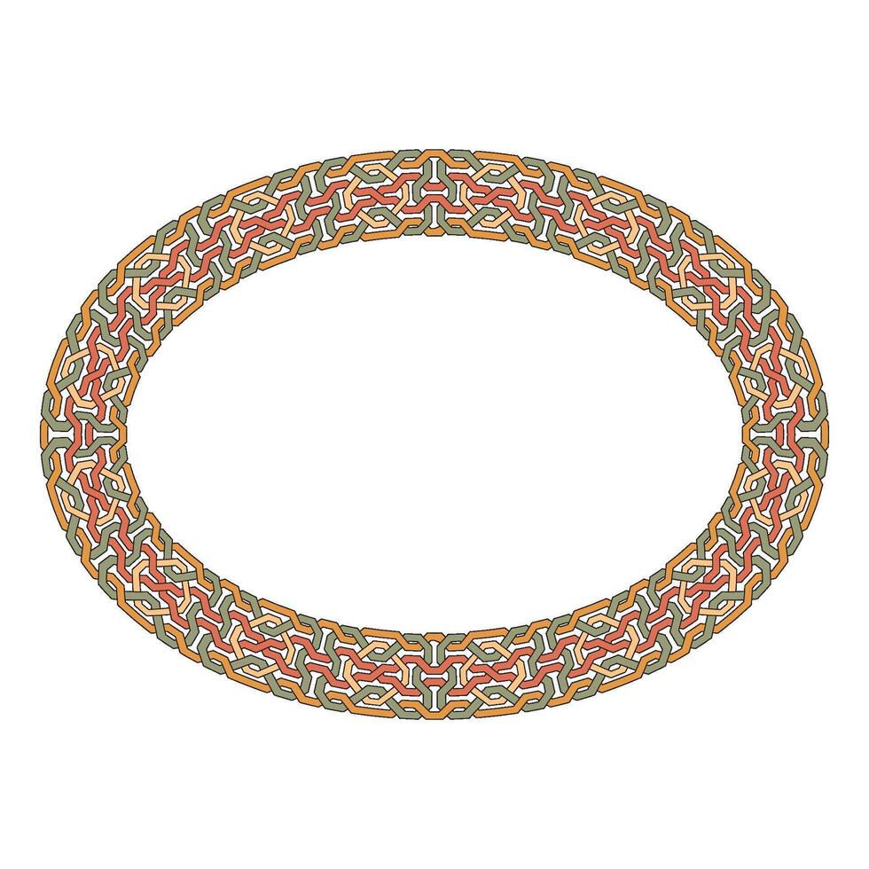 Islamic round floral frame, ornament in oriental style. vector