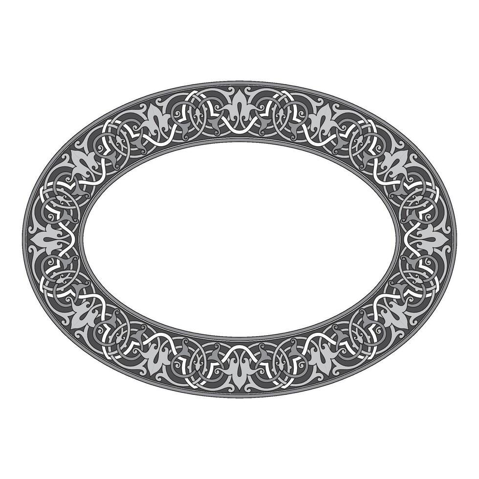 Islamic round floral frame, ornament in oriental style. vector