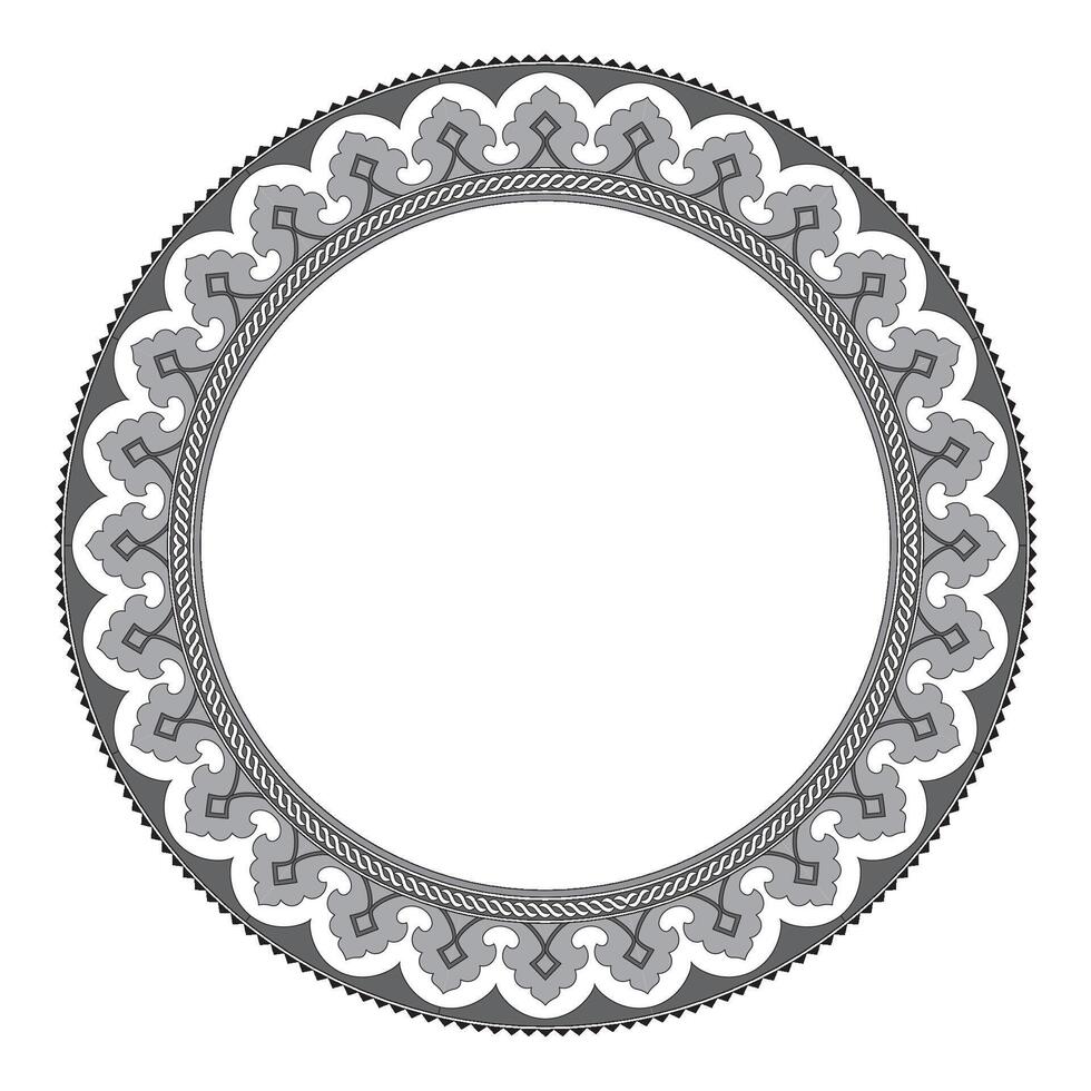 Islamic round floral frame, ornament in oriental style. vector