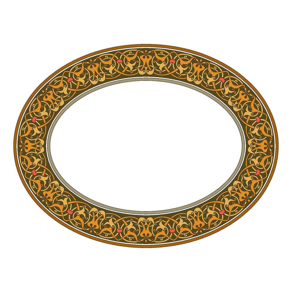 Islamic round floral frame, ornament in oriental style. vector