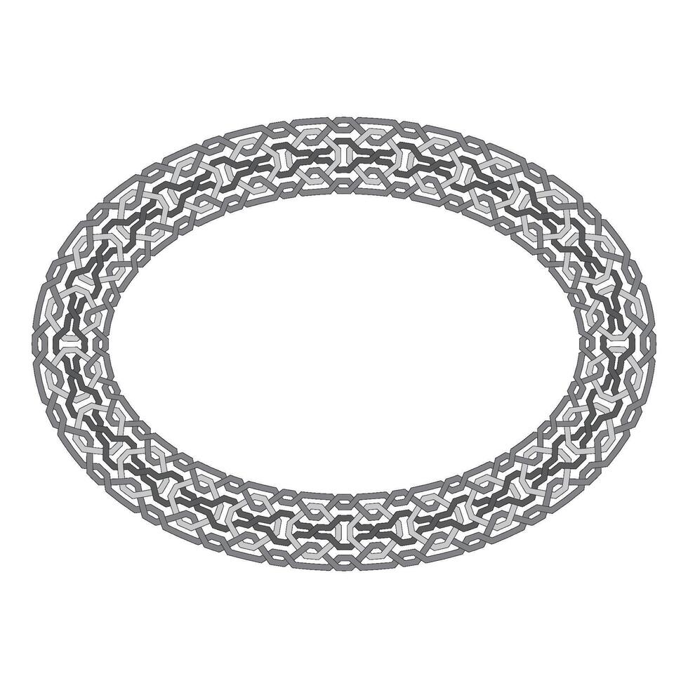 Islamic round floral frame, ornament in oriental style. vector