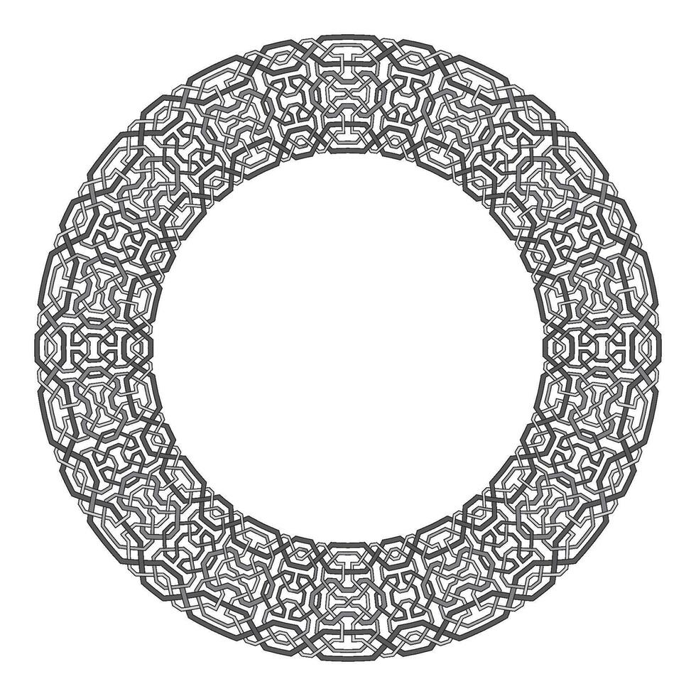 Islamic round floral frame, ornament in oriental style. vector