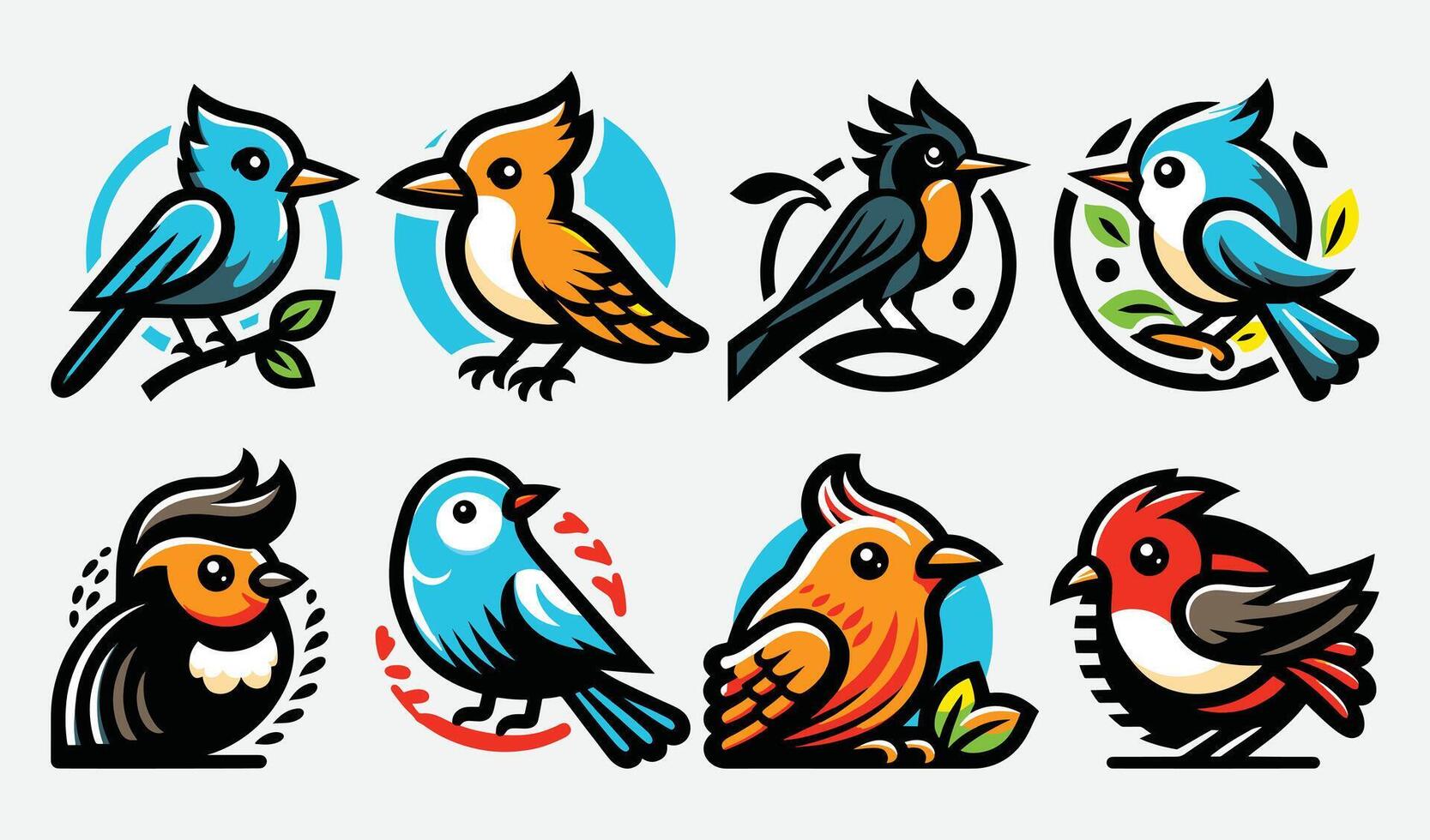 Birds Silhouette Collection Hand drawn vector