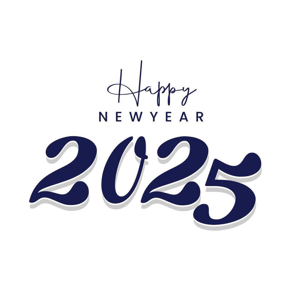 Happy New Year 2025 Typography Design vector