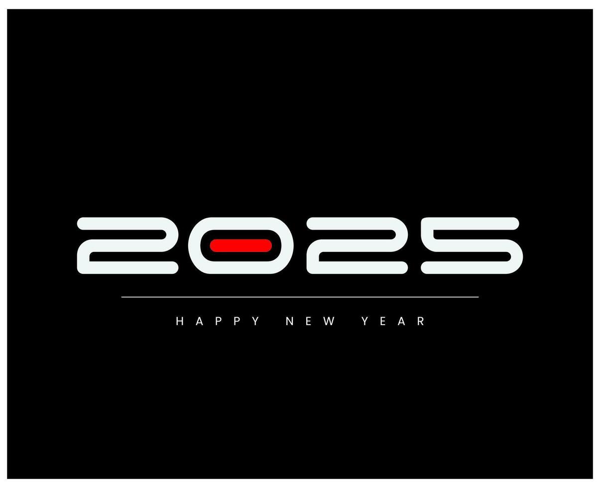 Happy New Year 2025 Typography Design vector