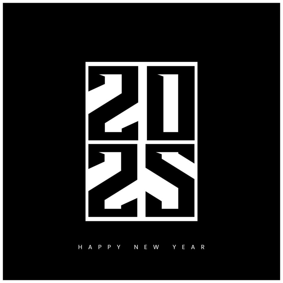 Happy New Year 2025 Typography Design vector