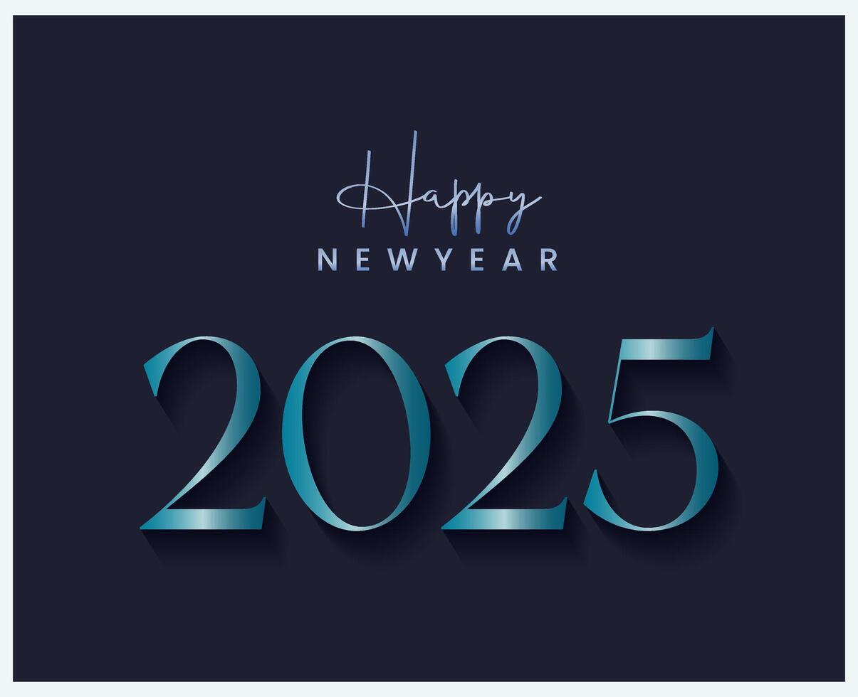 Happy New Year 2025 Typography Design vector