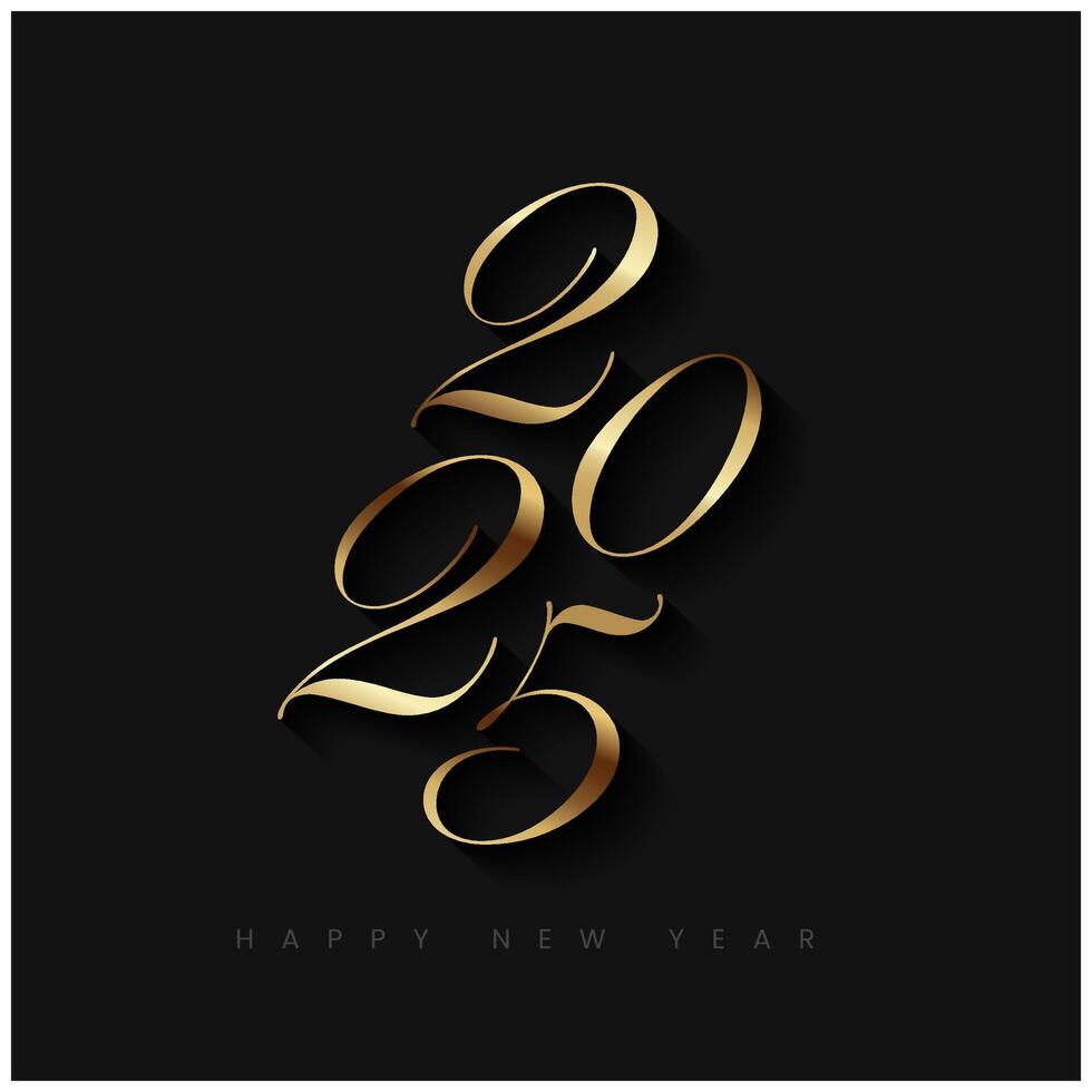 Happy New Year 2025 Typography Design vector