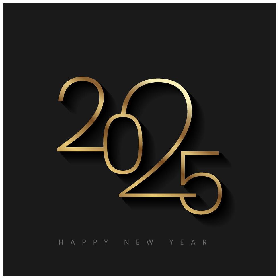 Happy New Year 2025 Typography Design vector
