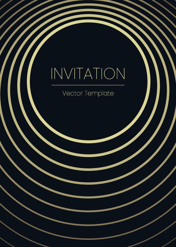 Luxury gala invitation card background . Golden elegant wavy gold line pattern on background vector