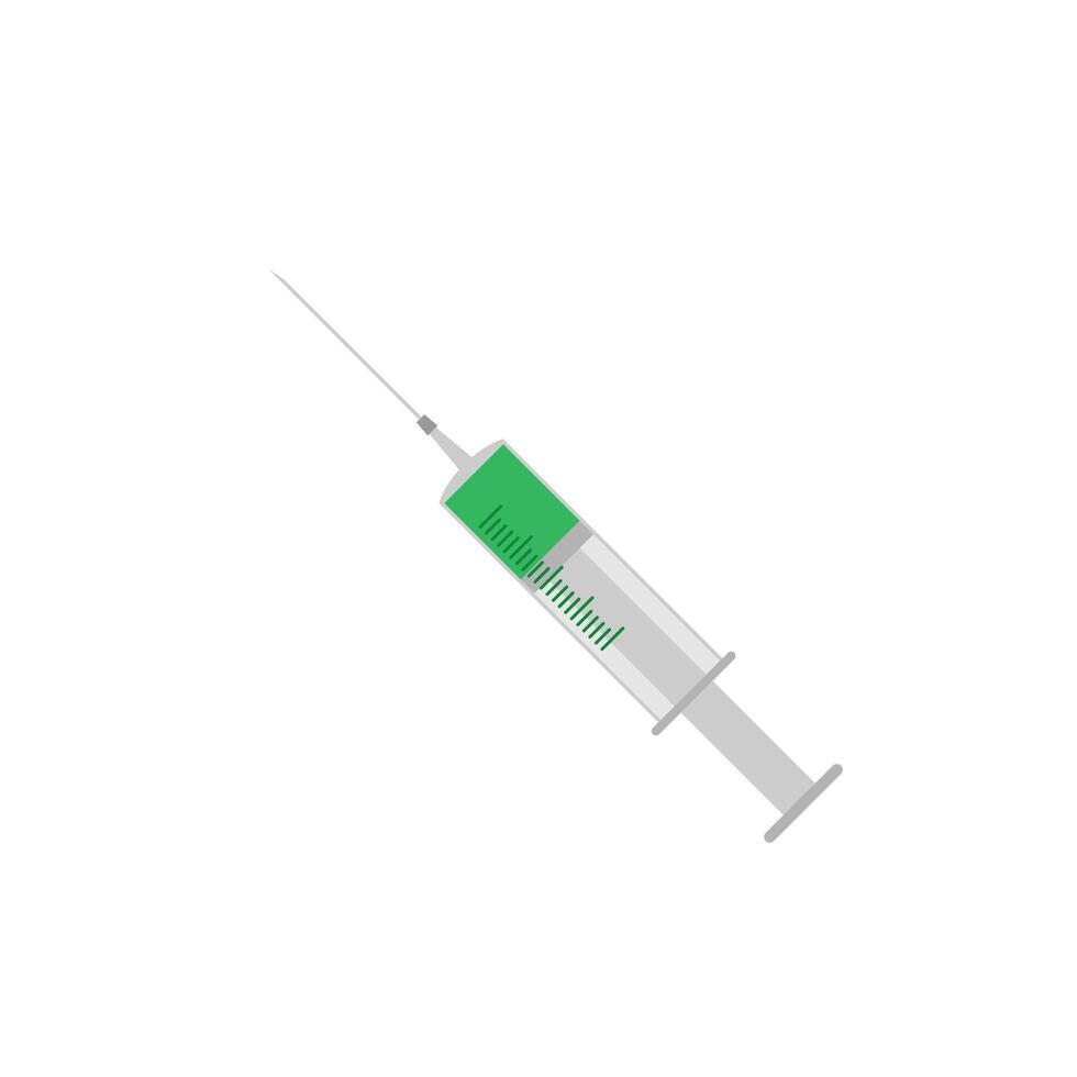Medical syringe injection icon. Isolated drawing on a white background. Medical And Healthcare Icon In Flat Design Style. Science and Chemical Elements vector