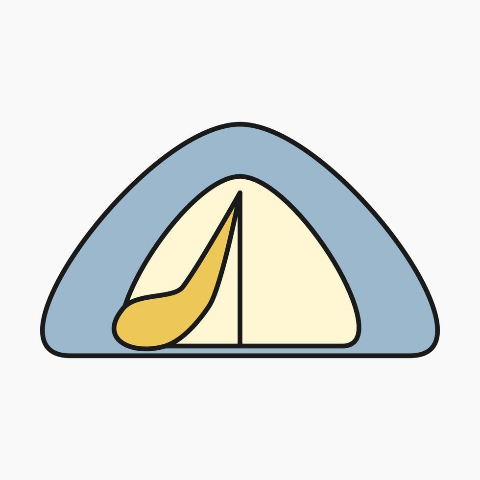 a yellow and blue tent clip art vector