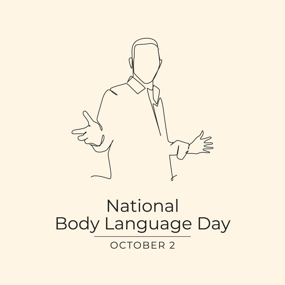 National Body Language Day design template good for celebration usage. National Body Language Day design. Continuous line drawing. eps 10. vector