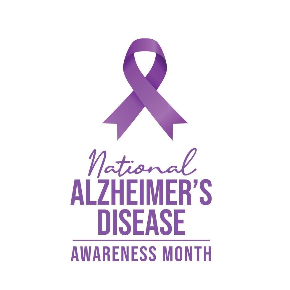 National Alzheimers Disease Awareness Month design template good for celebration usage. Purple ribbon design. flat design. eps 10. vector