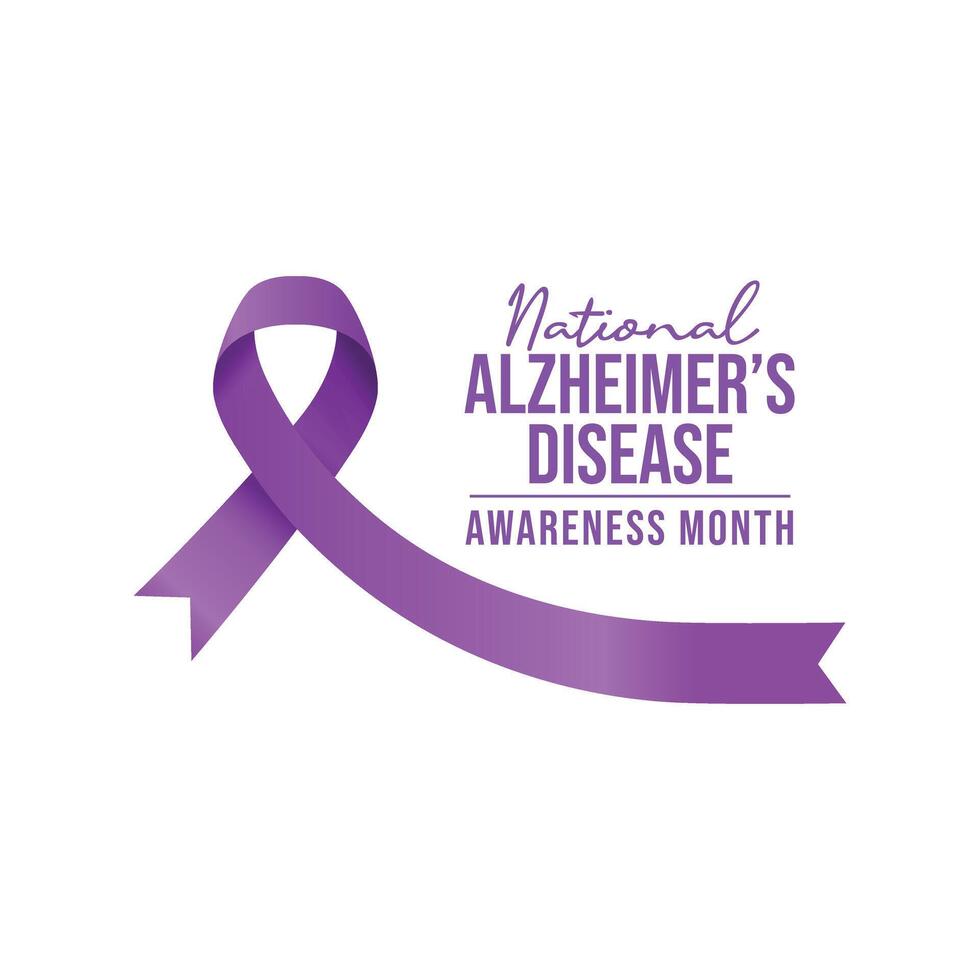 National Alzheimers Disease Awareness Month design template good for celebration usage. Purple ribbon design. flat design. eps 10. vector