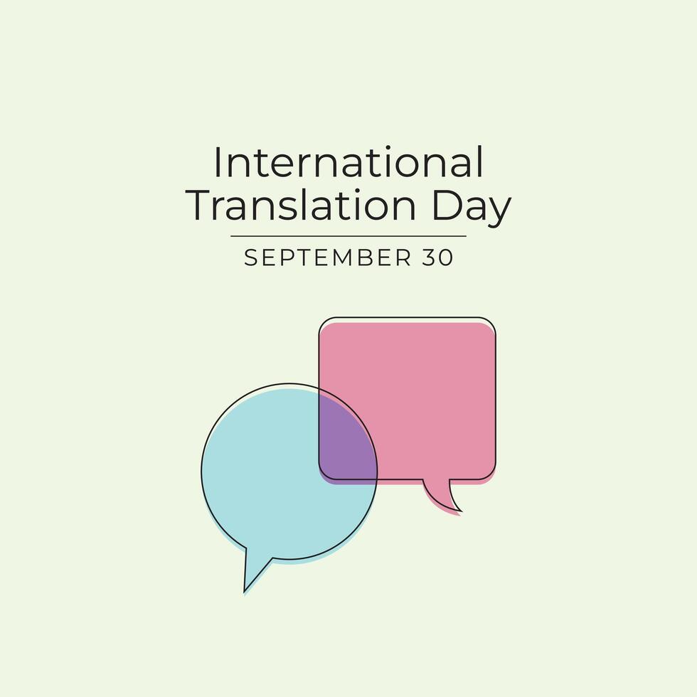 International Translation Day design template good for celebration usage. International Translation Day design. Continuous line drawing. eps 10. vector