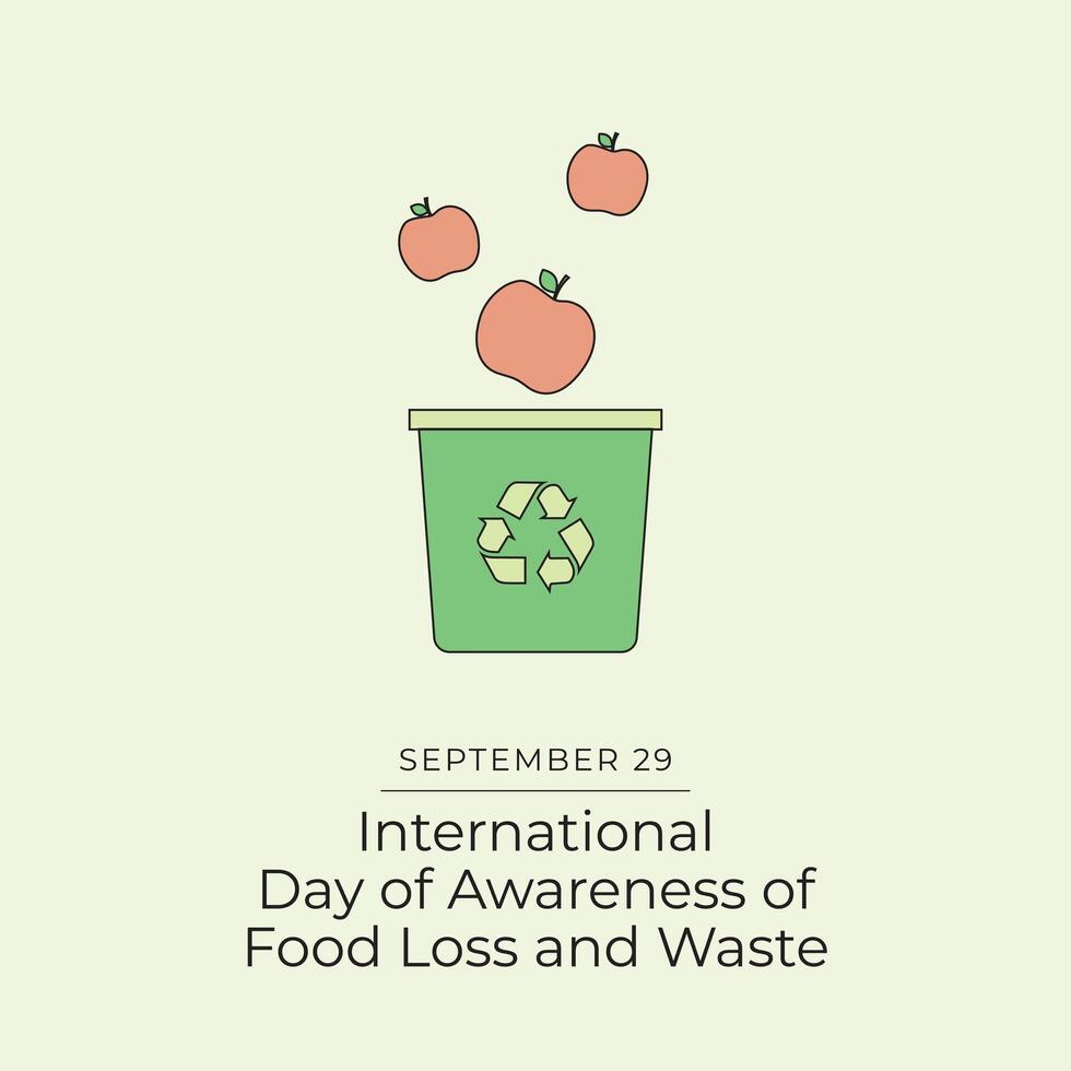 International Day of Awareness of Food Loss and Waste design template good for usage. Awareness of Food Loss and Waste design. Continuous line drawing. eps 10. vector