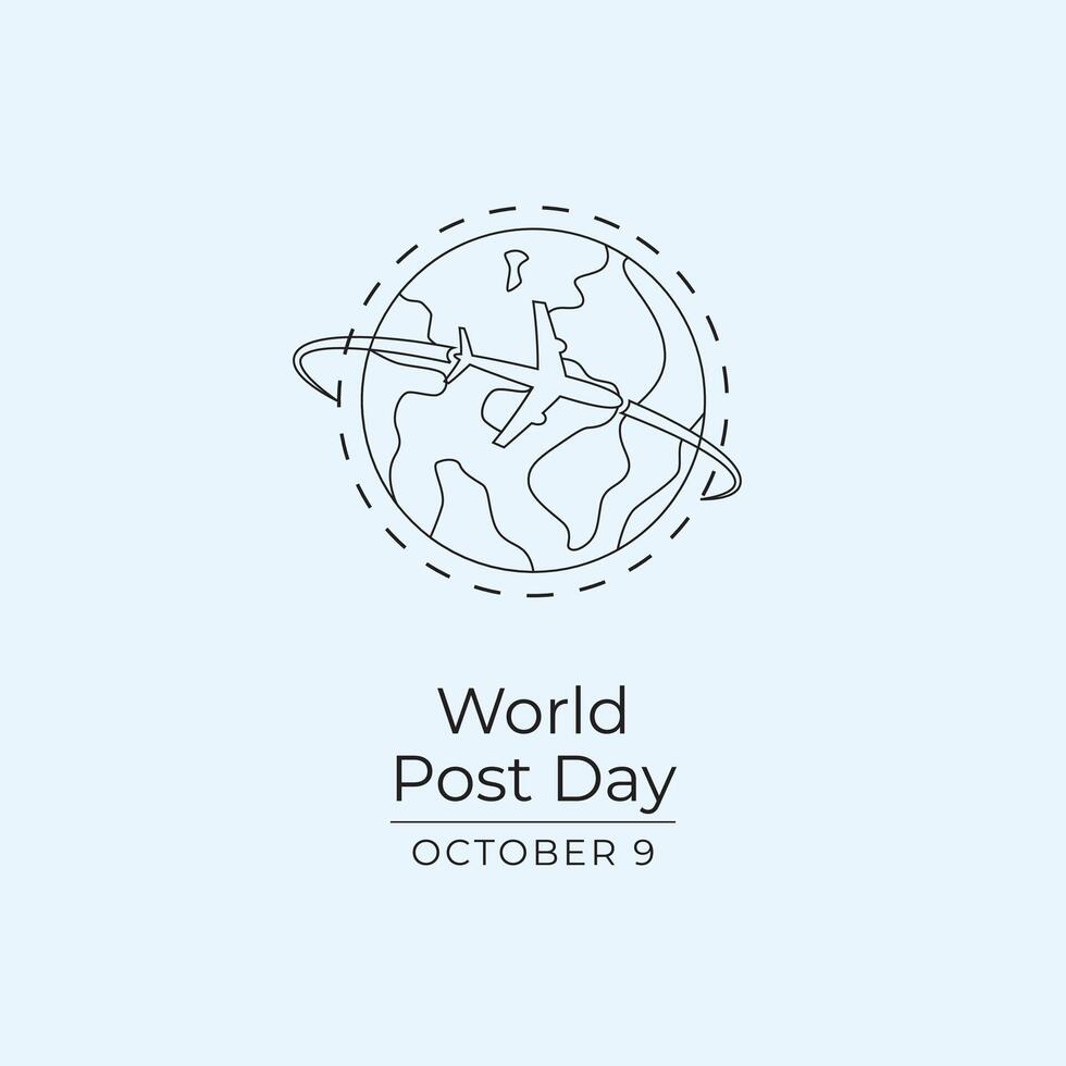 World Post Day design template good for celebration usage, World Post Day design. Continuous line drawing. eps 10. vector