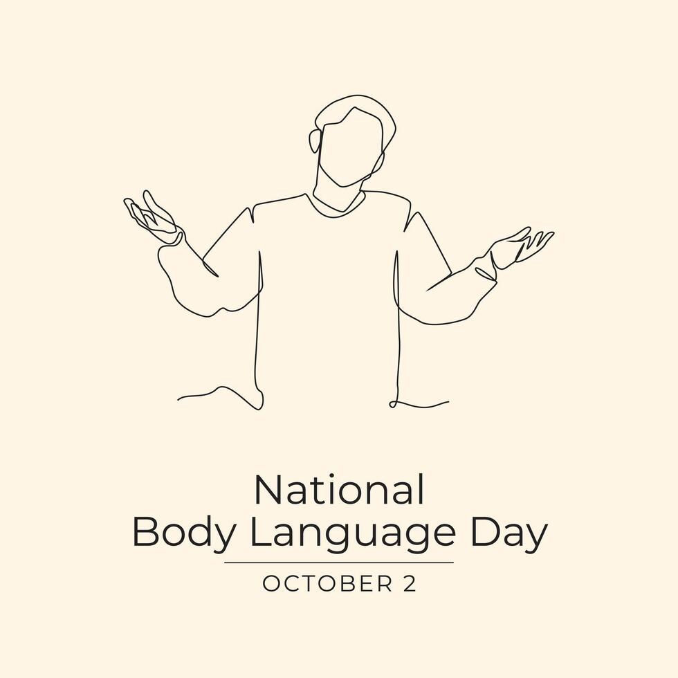 National Body Language Day design template good for celebration usage. National Body Language Day design. Continuous line drawing. eps 10. vector