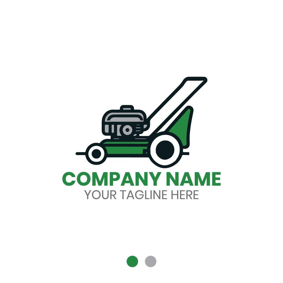 Lawn mower logo design for gardening service vector