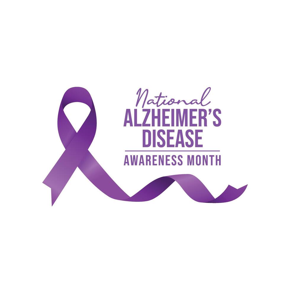 National Alzheimers Disease Awareness Month design template good for celebration usage. Purple ribbon design. flat design. eps 10. vector