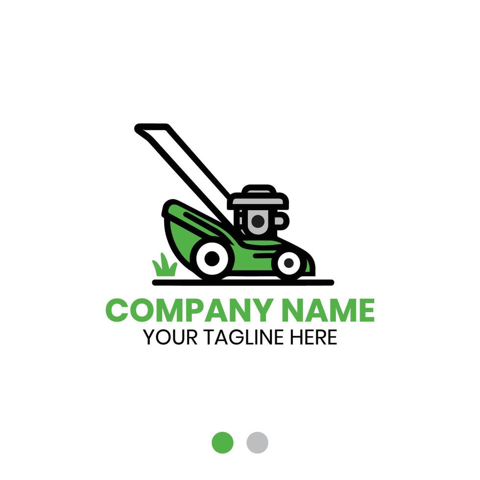 Lawn mower logo design for gardening service vector