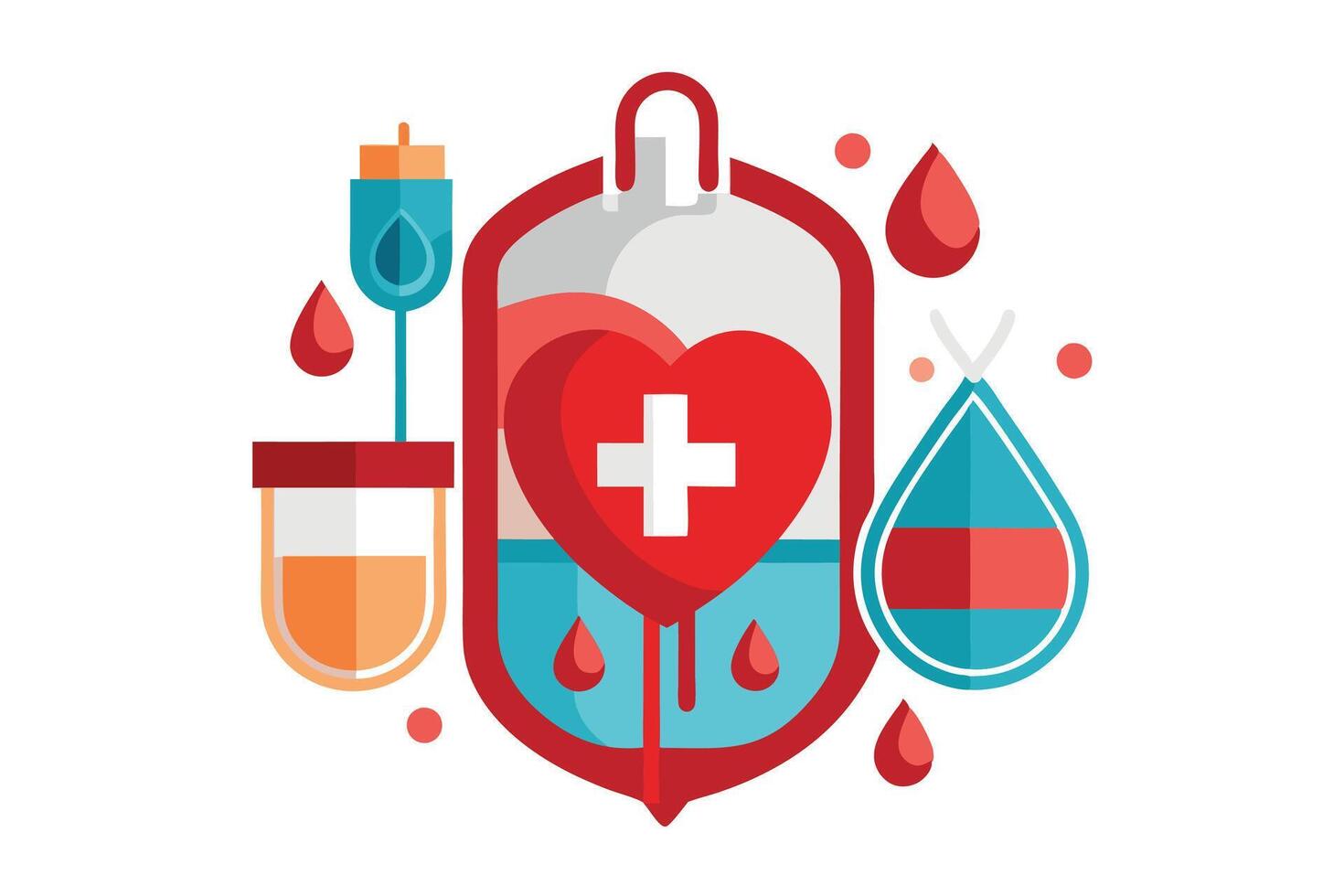Art of Blood donation on white background vector