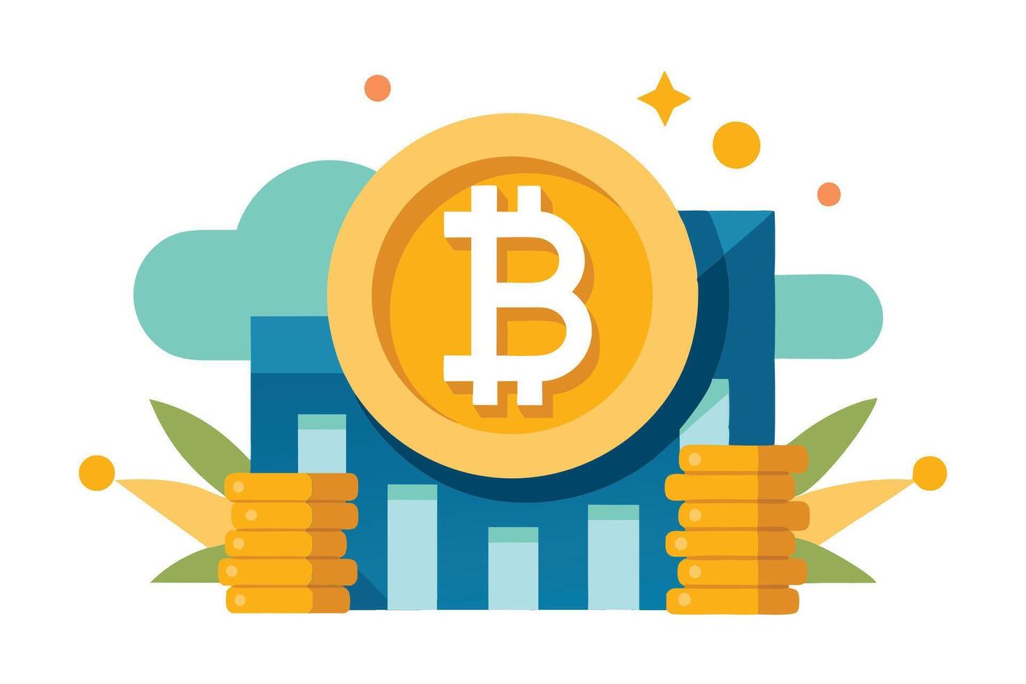 Art of Bitcoin on white background vector