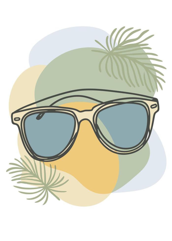 one line sunglass sketch drawing abstract minimal vector