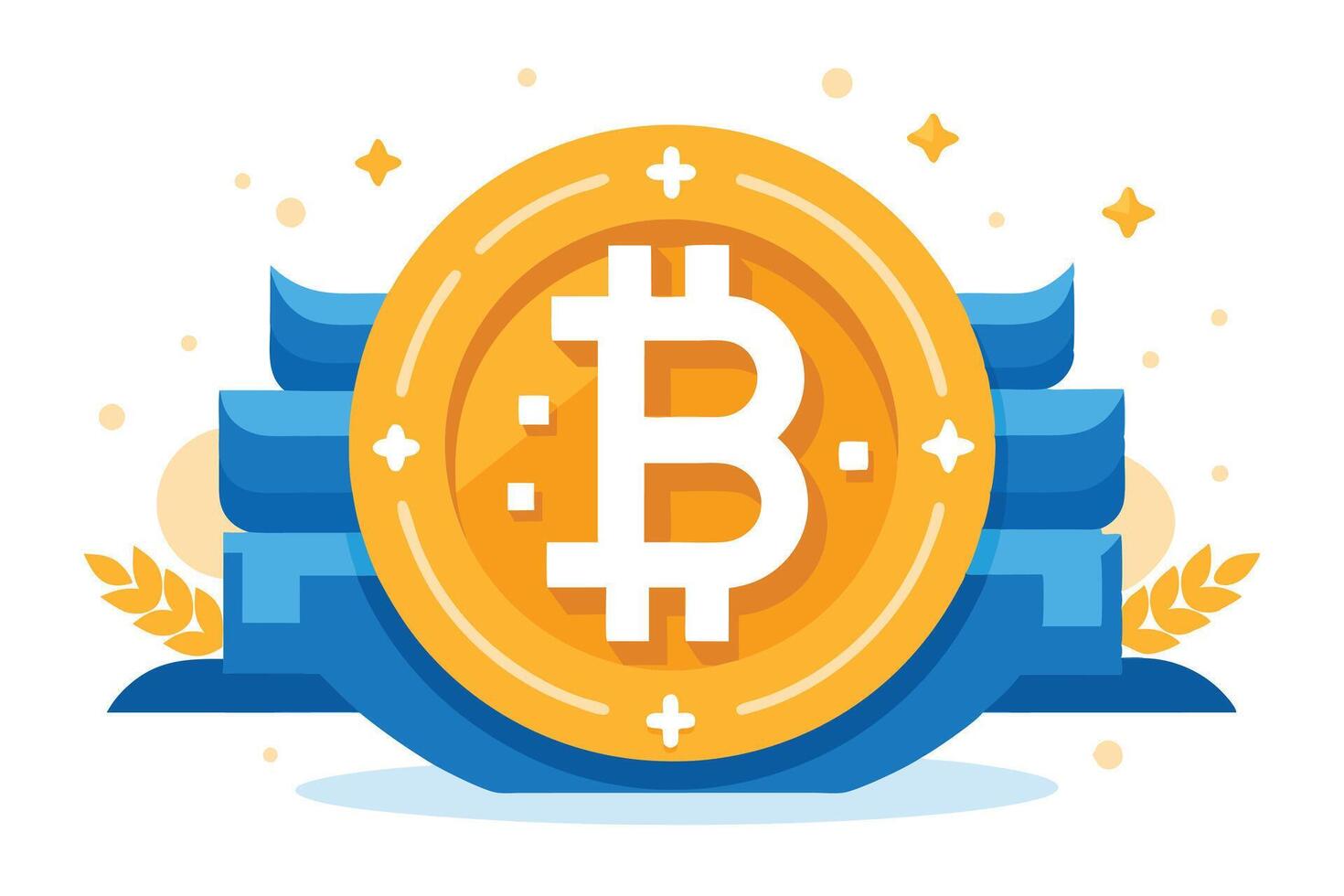 Art of Bitcoin on white background vector