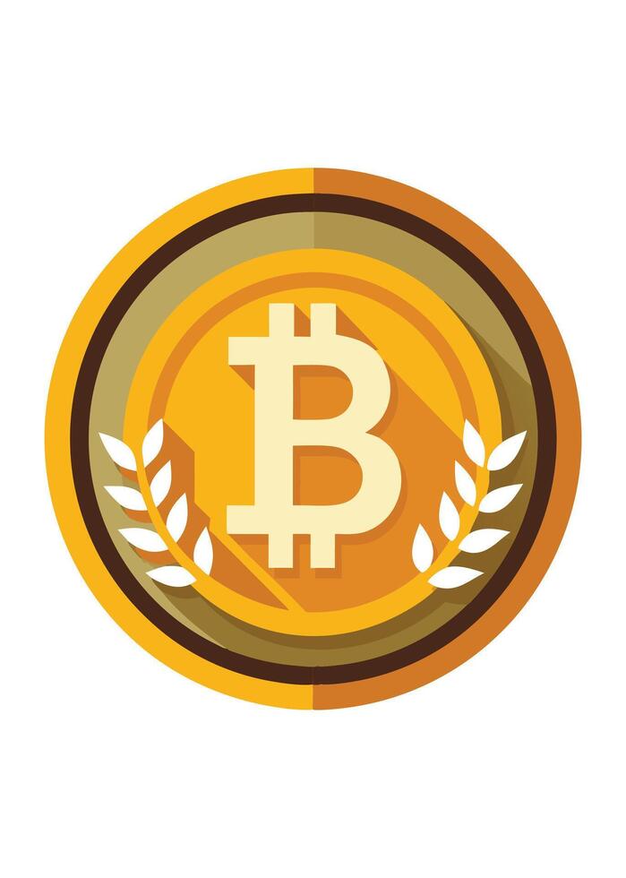 Bitcoin art on white background vector