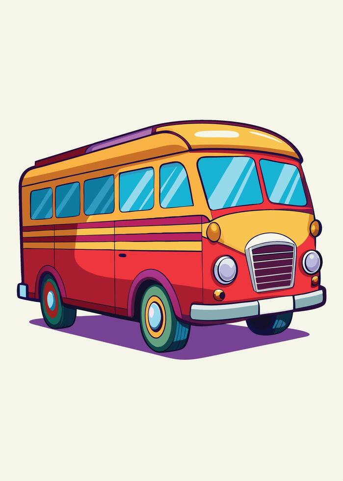 Art of Bus on white background vector