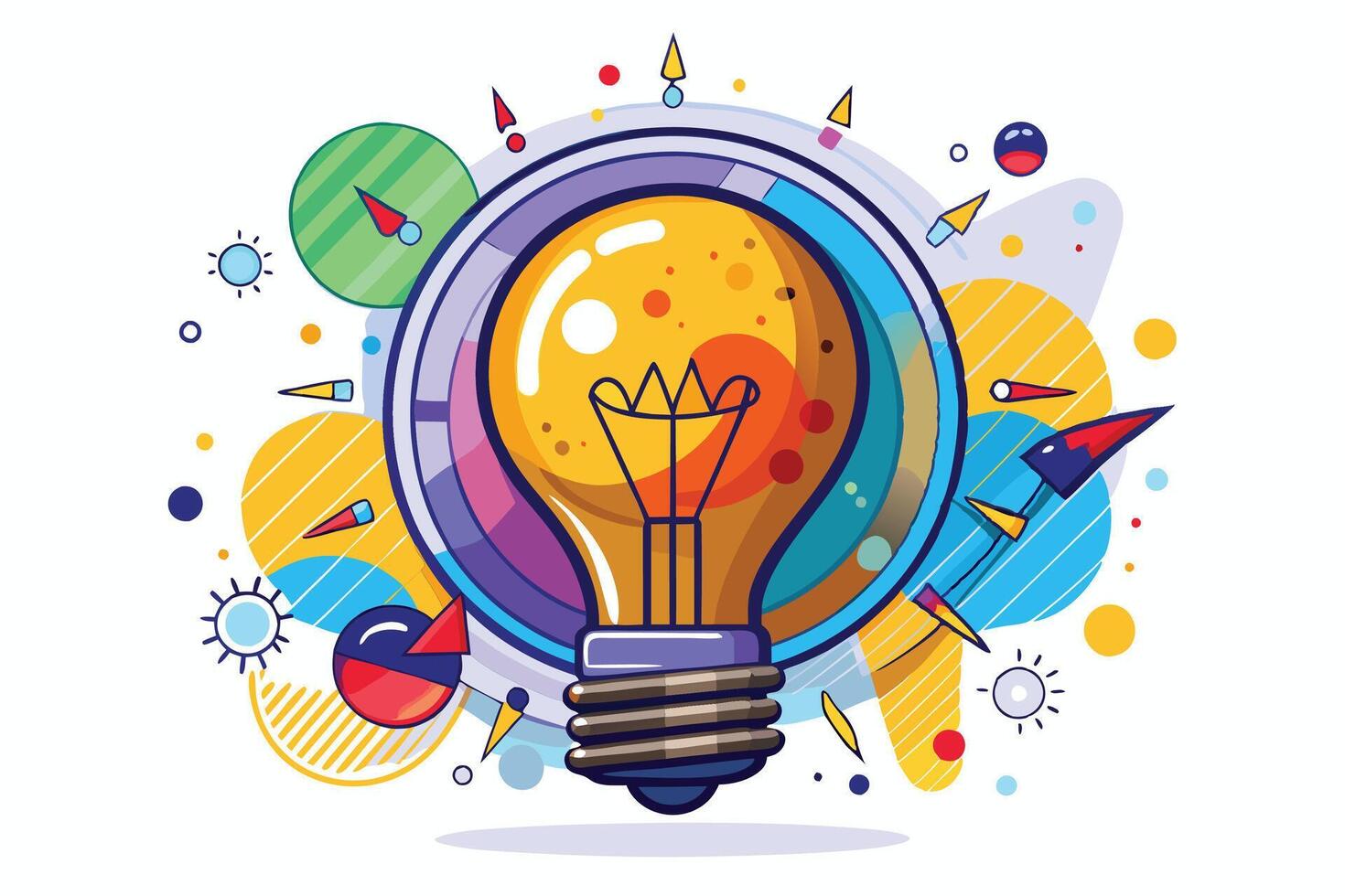 Art of Bulb idea on white background vector