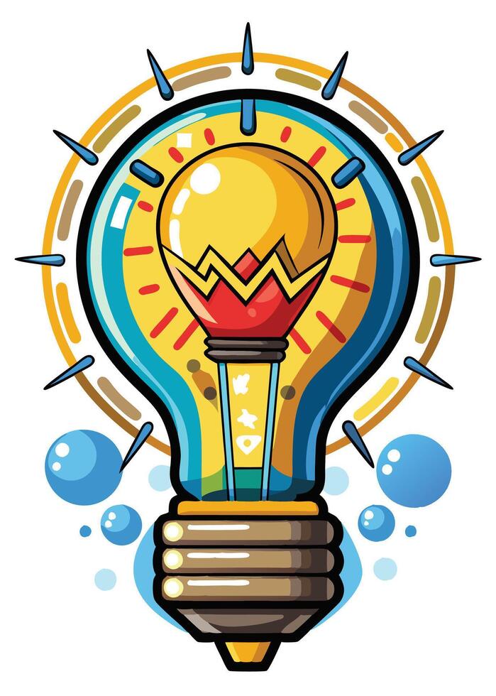 Art of Bulb idea on white background vector