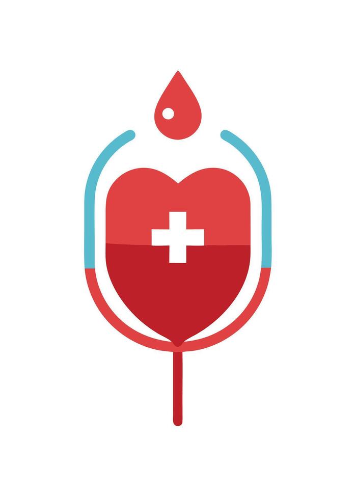 Art of Blood donation on white background vector