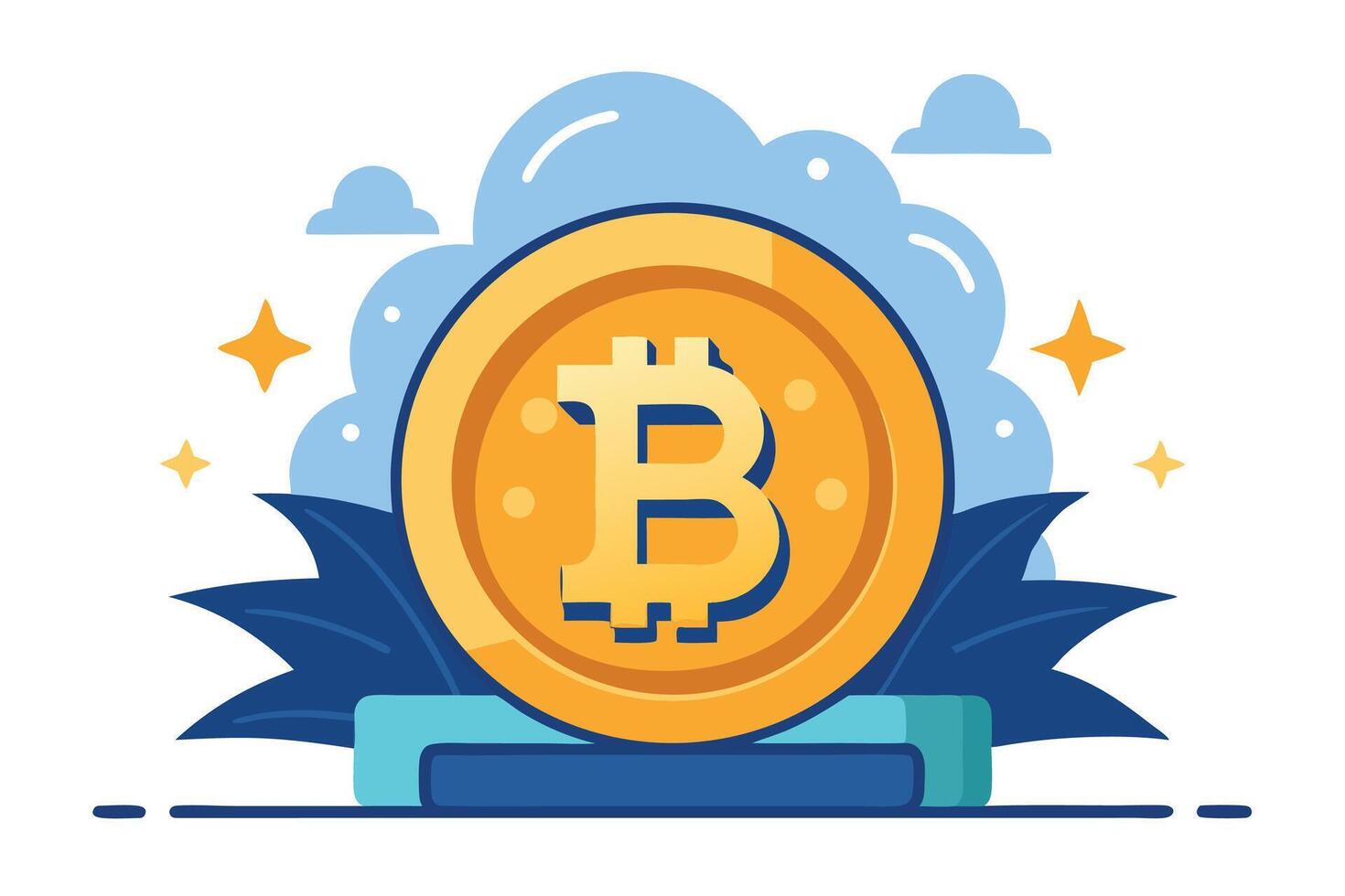 Bitcoin art on white background vector