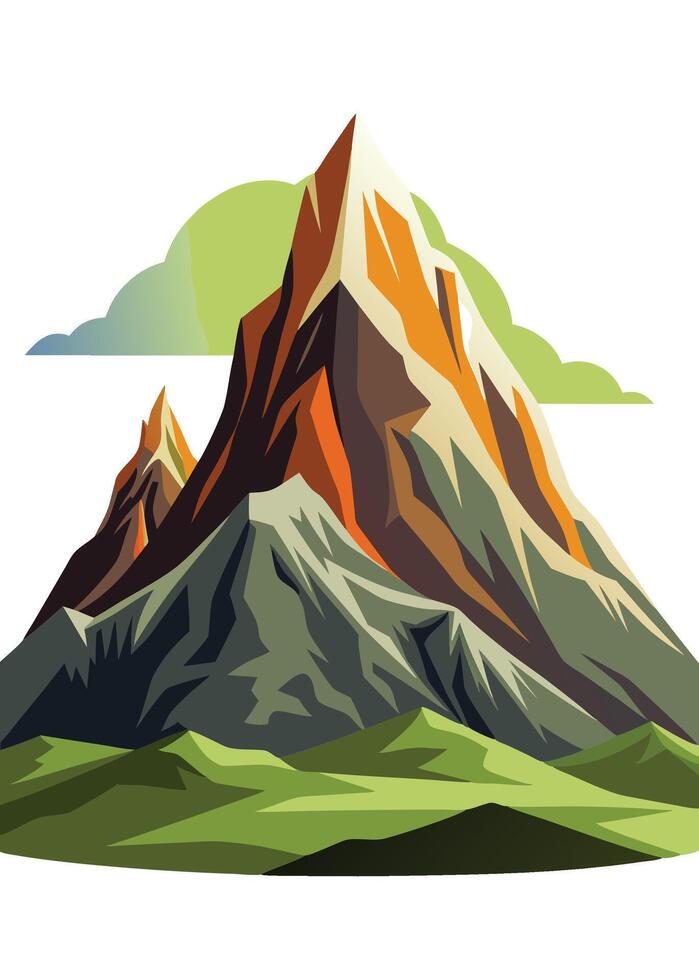 Adventures mountain drawing Abstract minimal flat art vector