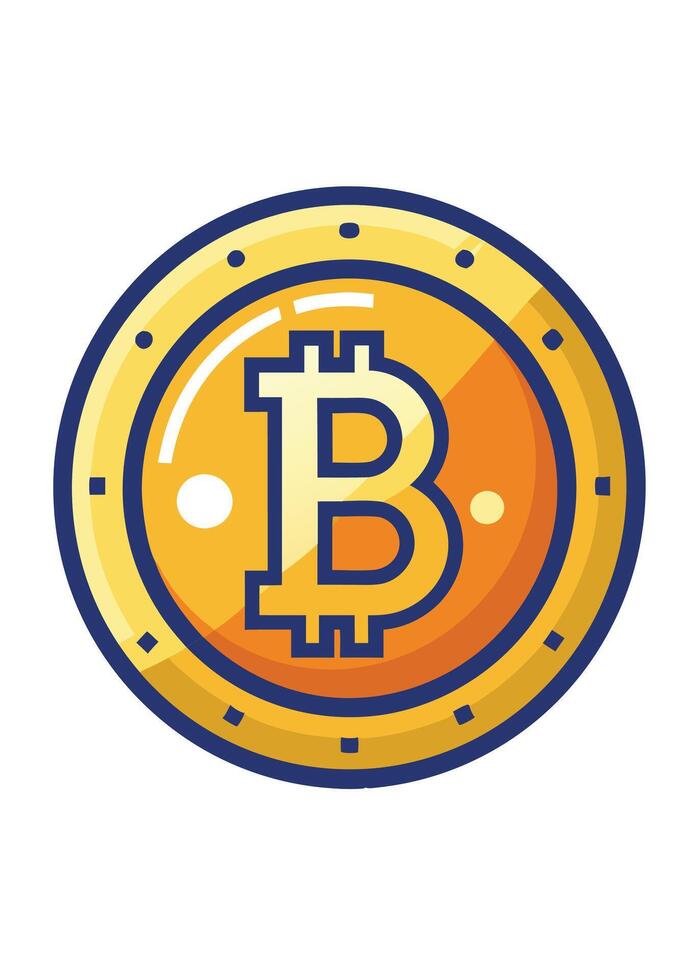Bitcoin art on white background vector