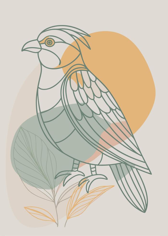 One line bird sketch drawing abstract minimal vector
