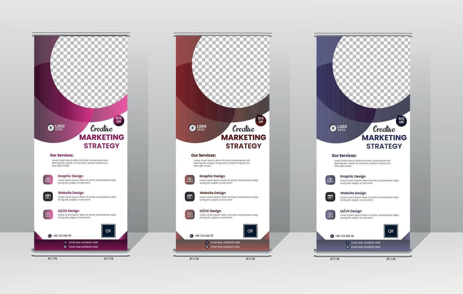 Corporate Roll Up Banner Design Template vector