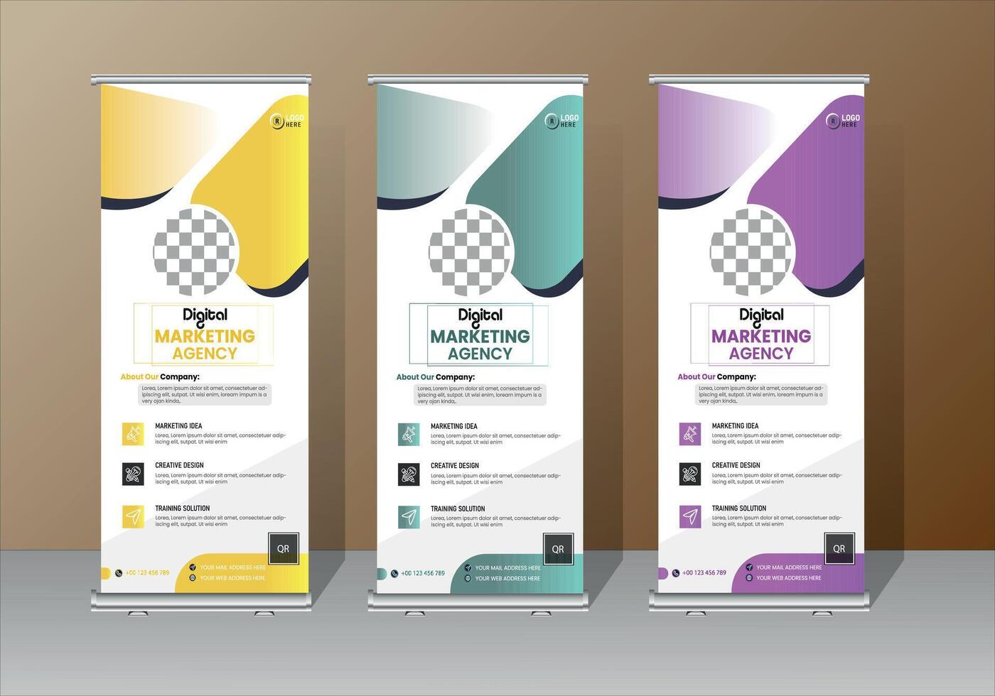 Corporate Roll Up Banner Design Template vector