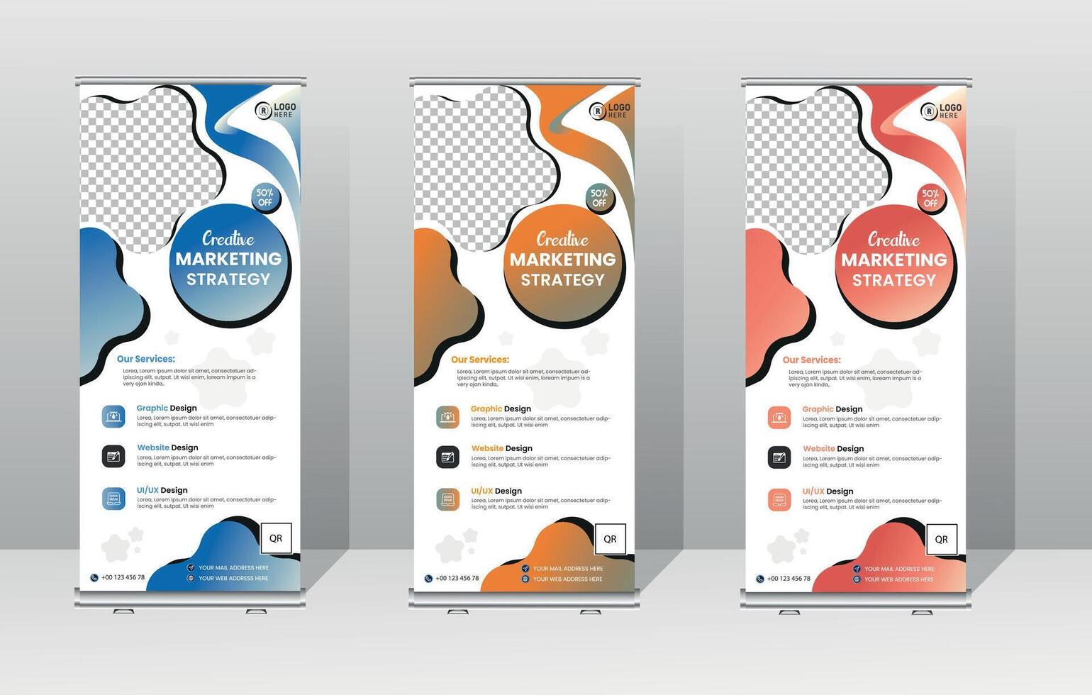 Corporate Roll Up Banner Design Template vector