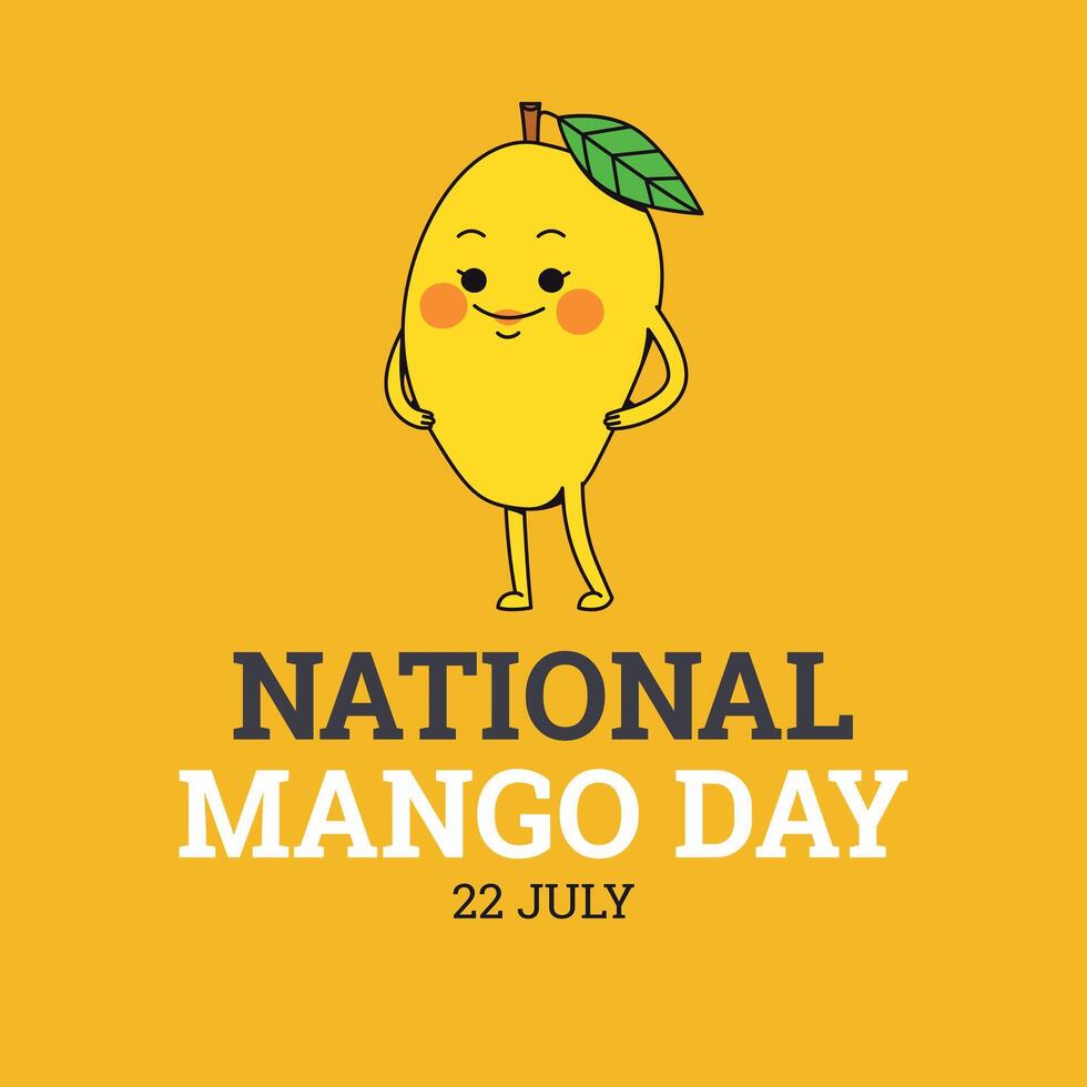 Mango Day - Global Day - Mango Holiday - 22nd July World Mango day vector