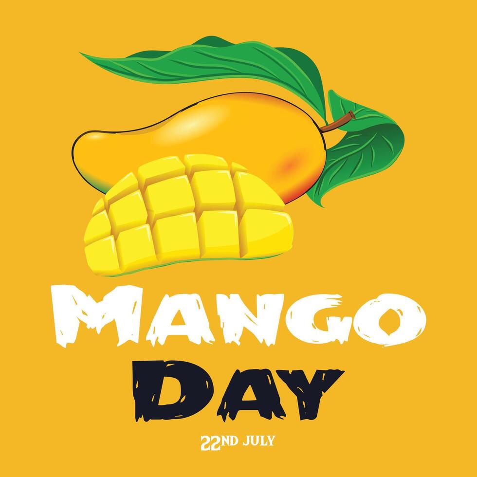 Mango Day - Global Day - Mango Holiday - 22nd July World Mango day vector